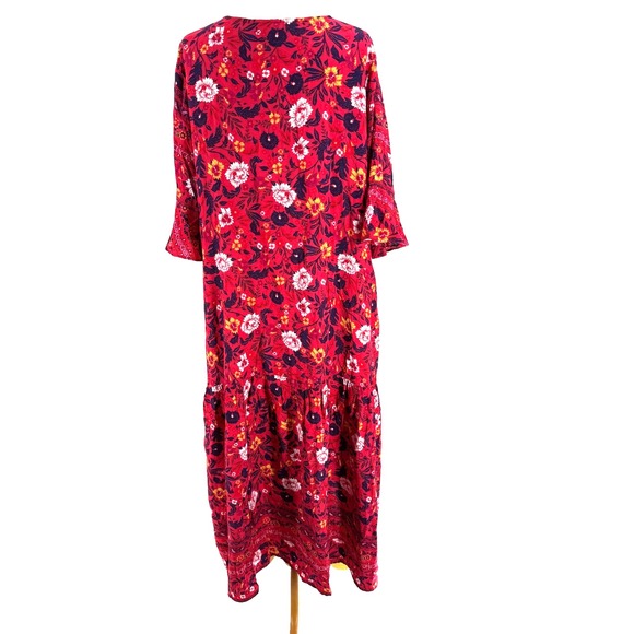 LORALETTE Valerie Border Women's Maxi Dress‎ 2XL 18/20 Magenta Floral Flowy NEW - Picture 2 of 13